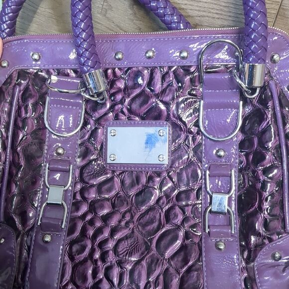 Stylish Purple Animal Print Interior Women's Hand Bag - Picture 7 of 13